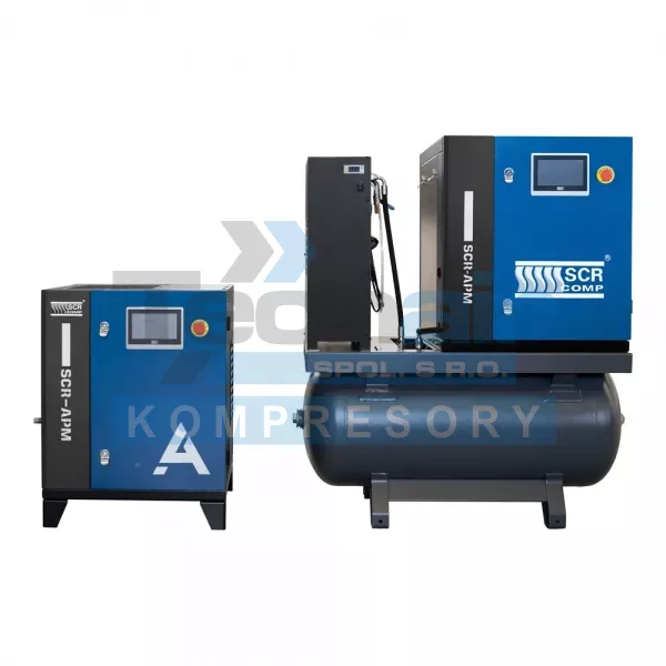 Šroubový kompresor APM Mini, příkon 5,8 kW, tlak 10 bar, sestava TD, vzdušník 200 litrů